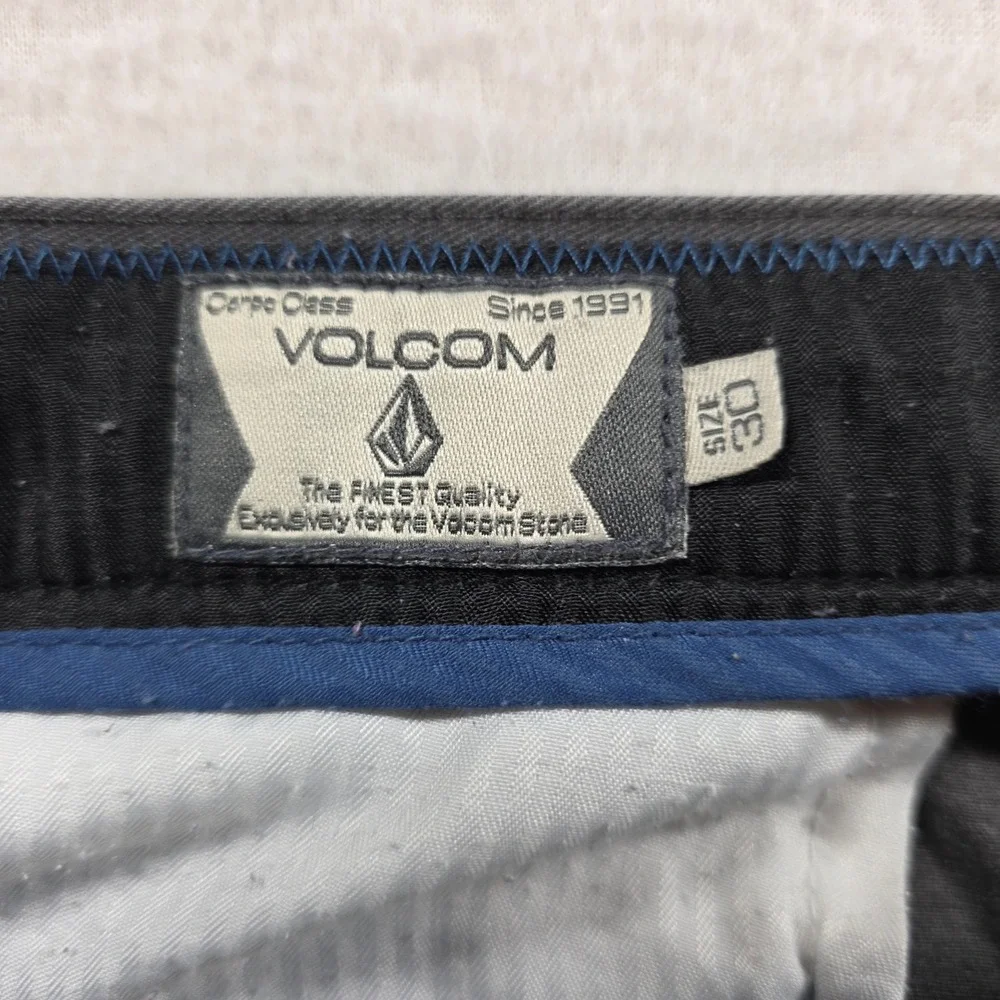 Volcom Chino Pants Mens 30 Charcoal Grey‎ Slim Straight Faded Distressed Skater